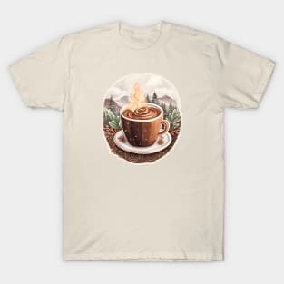 Cozy hot chocolate in mountains T-Shirt